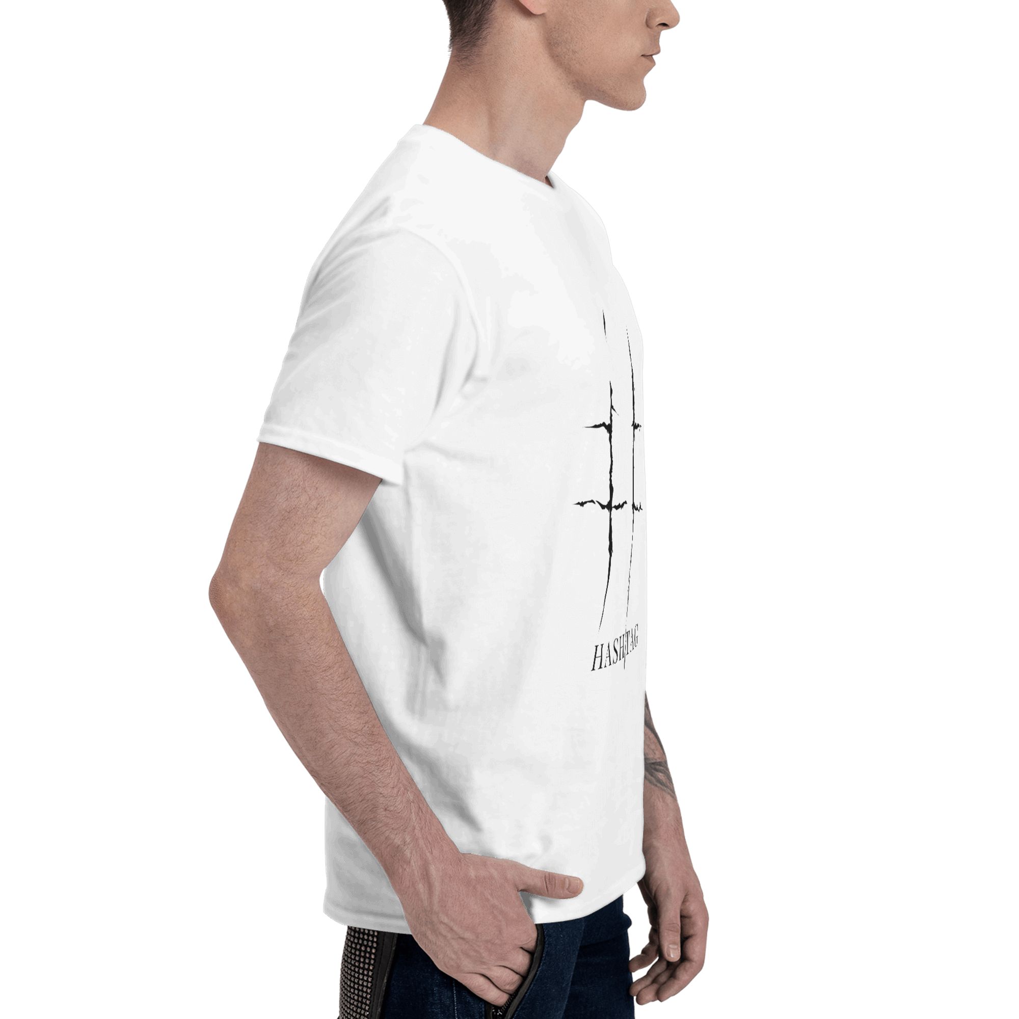 Hashtag Cross Line Design Prin - Mens Fashion Hashtags 评论和价格