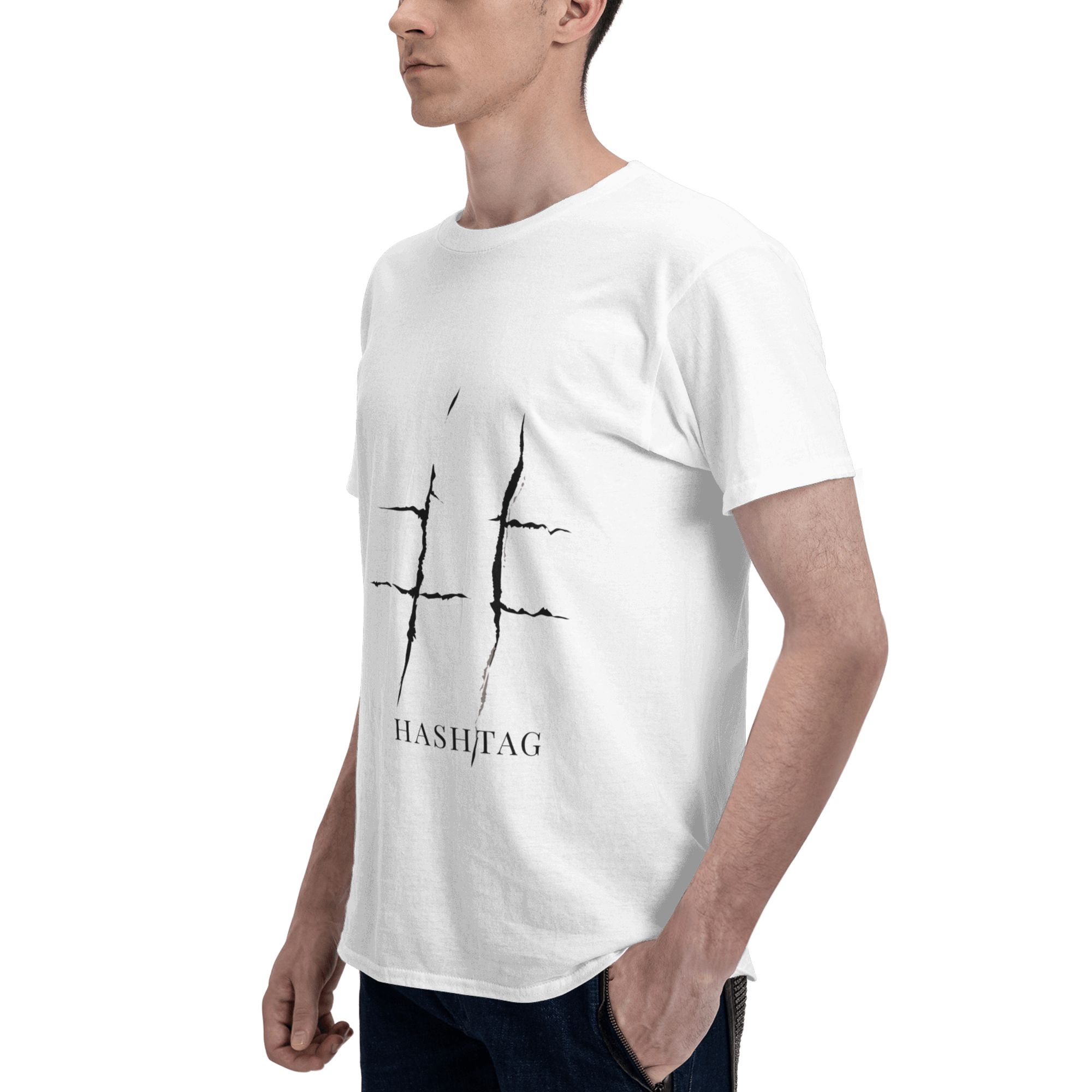 Hashtag Cross Line Design Prin - Mens Fashion Hashtags 评论和价格