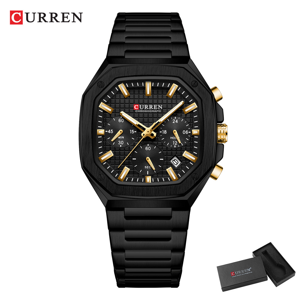 CURREN Luxury Square Chrono Wa - Mens Fashion Watch 评论和价格