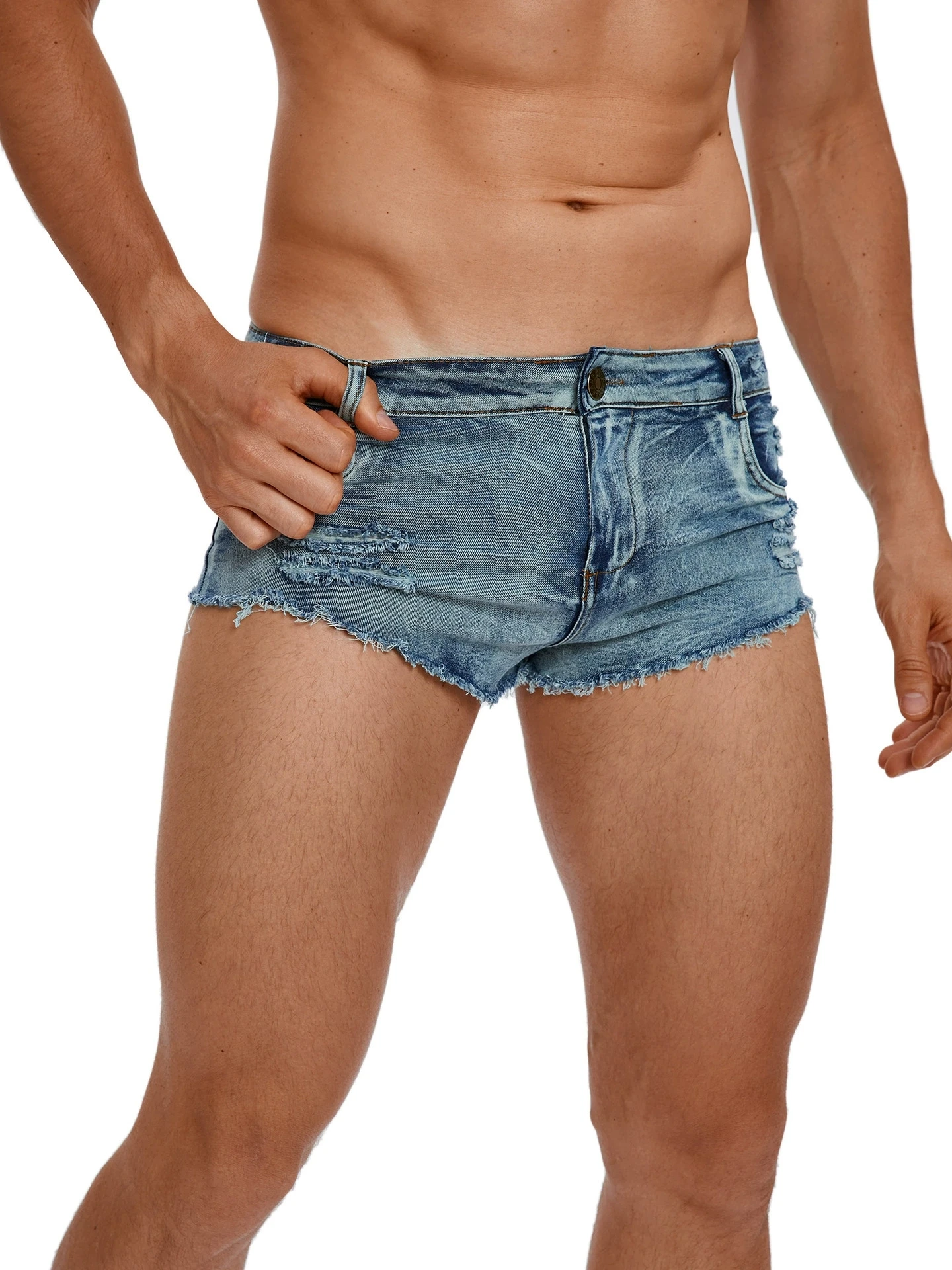 Men's Low Waist Jeans Shorts F - Jeans Pants Fashion Men 评论和价格