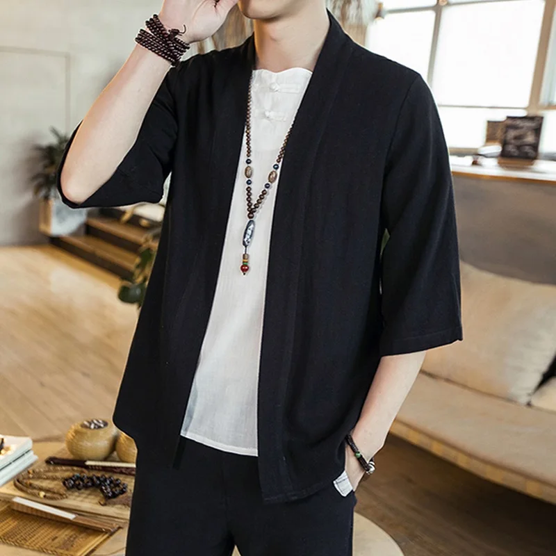 Japanese Kimono Men Cardigan S - Mens Fashion Jumpers 评论和价格