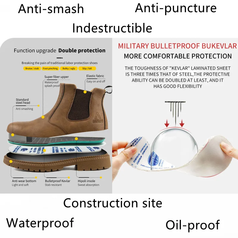 Waterproof Work Shoes For Men  - Chelsea Boots Men 评论和价格