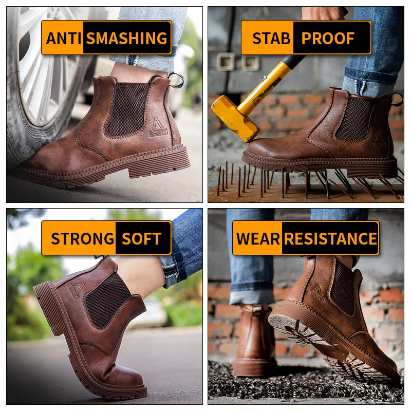 Waterproof Work Shoes For Men  - Chelsea Boots Men 评论和价格
