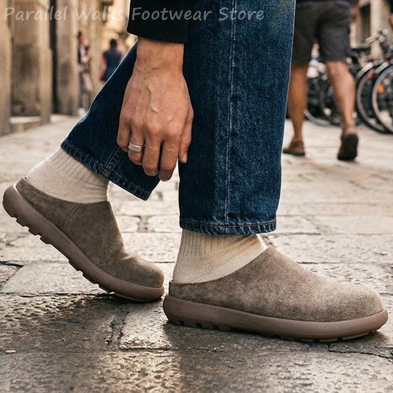 Unisex Suede Clogs Slip On Rou - Suede Loafers Men 评论和价格