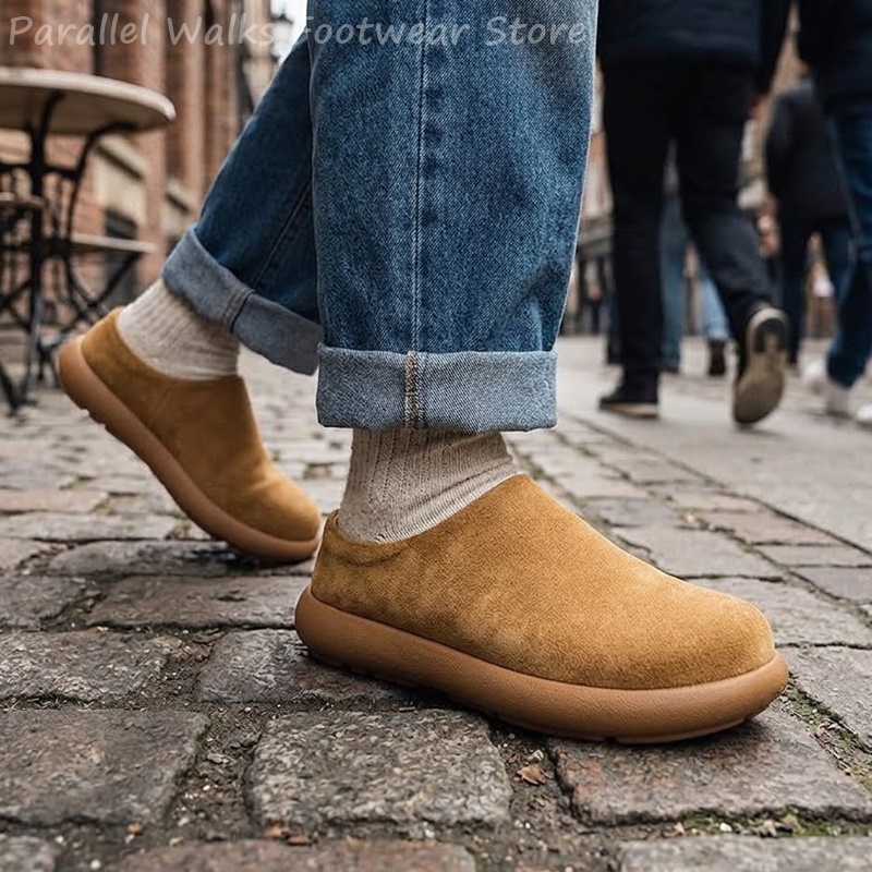 Unisex Suede Clogs Slip On Rou - Suede Loafers Men 评论和价格